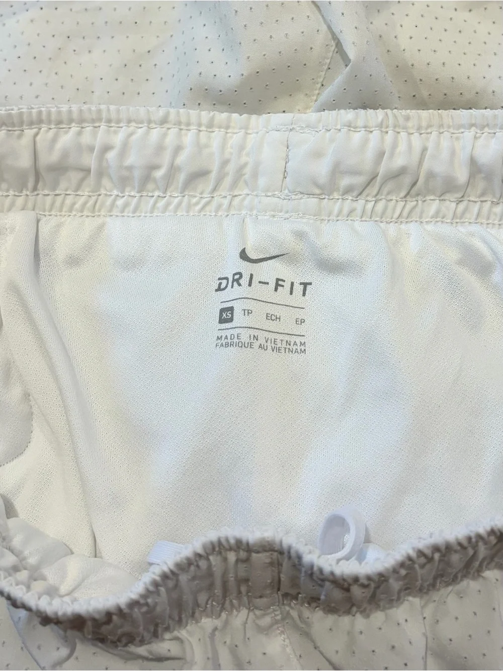 Nike Dri-FIT White Running Shorts XS Mesh Athletic Workout Shorts